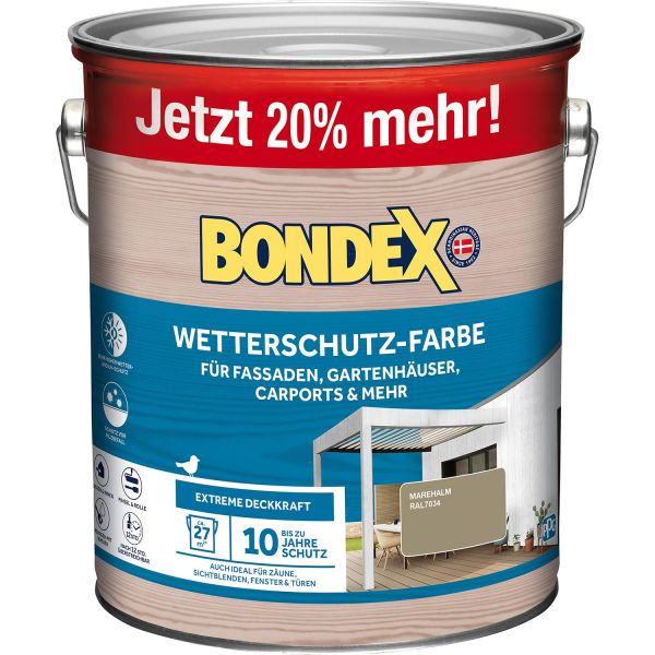 Bondex Wetterschutz-Farbe Marehalm - Ral 7034 3 L