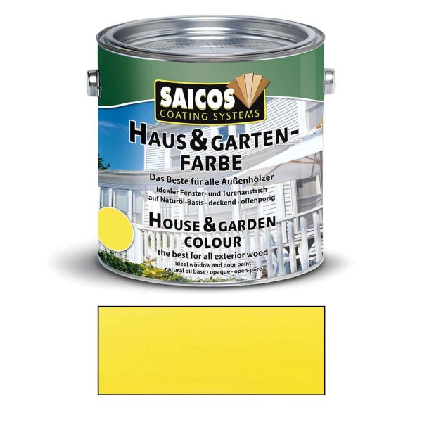 Saicos Haus & Gartenfarbe auf Naturöl-Basis Zitronengelb 2,5l