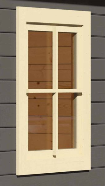 Karibu | 38 mm gerades Fenster ( 28mm inkl Umrüstleistens Set) | elfenbeinweiß