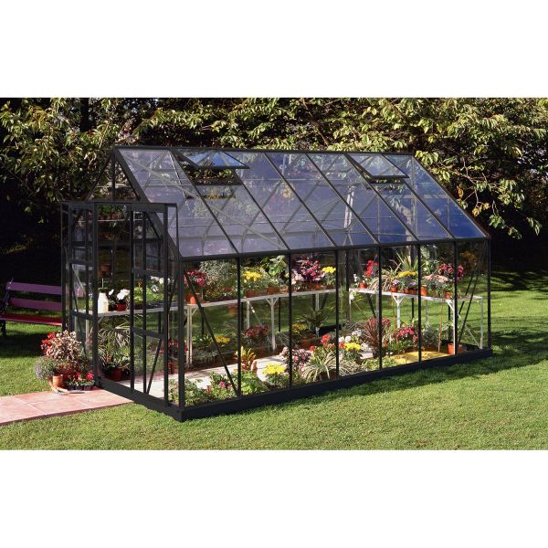 Halls Gewächshaus Magnum 148 Schwarz | 3 mm Blankglas