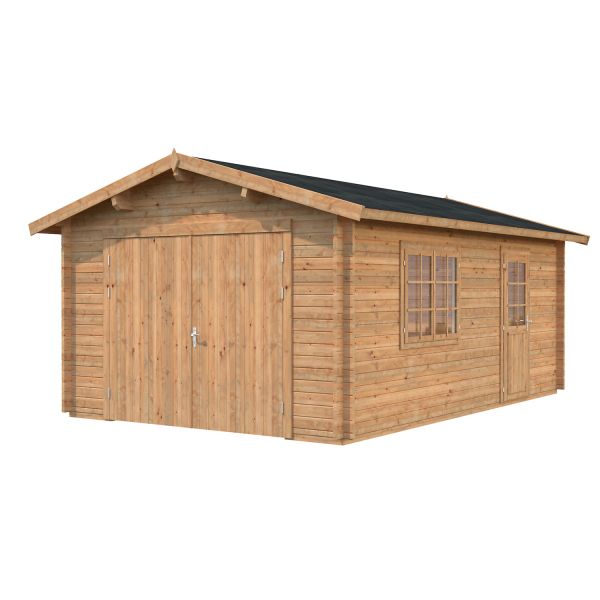 Palmako Garage Roger 19,0 m² mit Holztor hellbraun