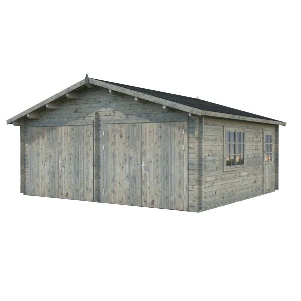 Palmako Garage Roger 28,4 m² mit Holztor grau