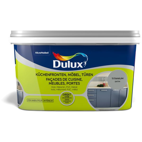 Dulux Fresh Up Küchen-, Möbel- und Türenfarbe Satin Titanium 2l