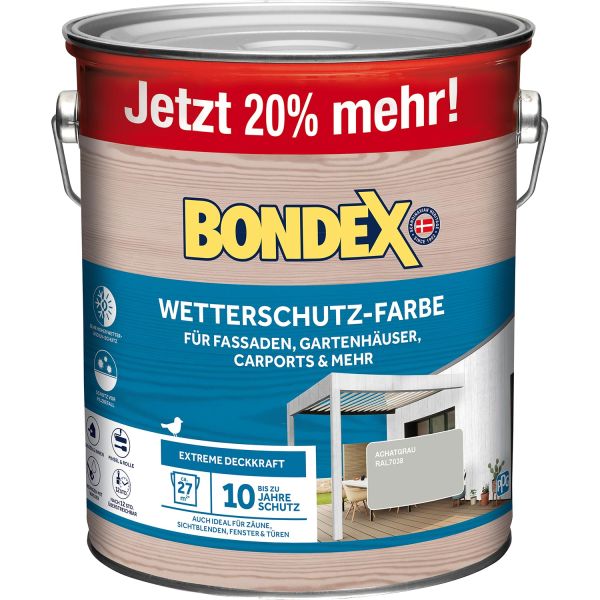 Bondex Wetterschutz-Farbe Achatgrau - Ral7038 3 L