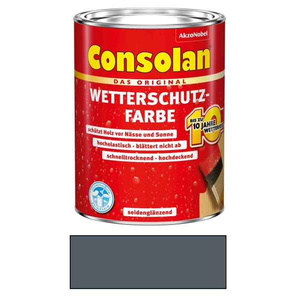 Consolan Wetterschutzfarbe Holz Schiefer 0,75L