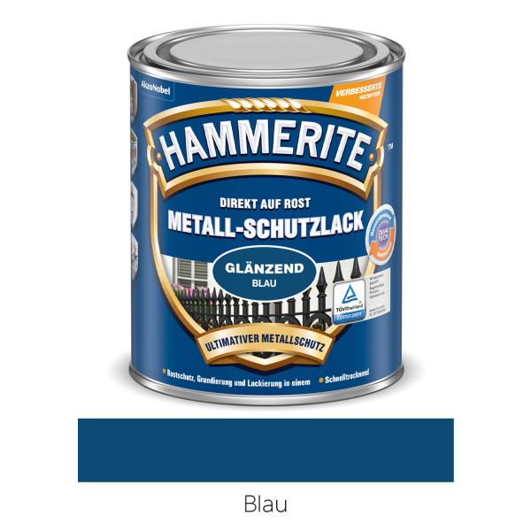 HAMMERITE Metall-Schutzlack glänzend Blau 250ml