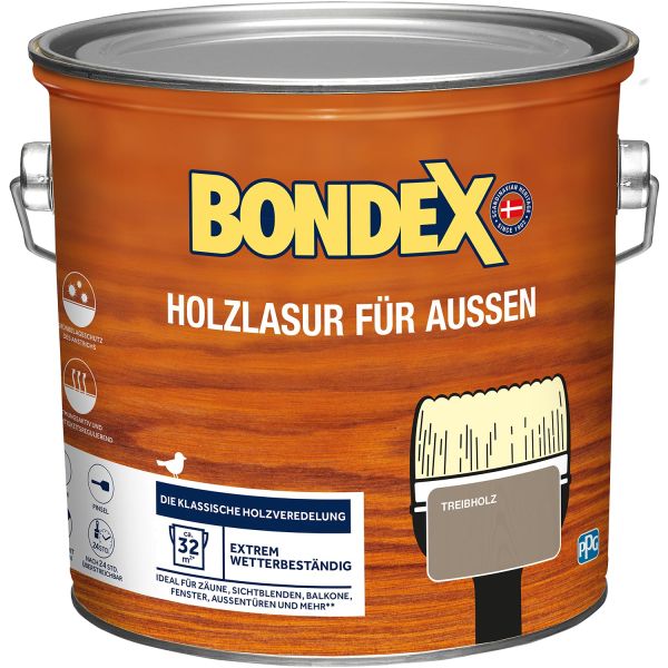 Bondex Holzlasur für Außen Treibholz 2,5 L