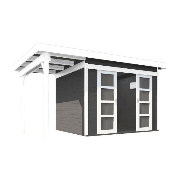 Wolff Finnhaus Pulti 28 ST-B in Felsgrau mit SD A Weiß