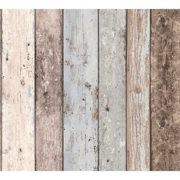 A.S. Création Holztapete "Best of Wood`n Stone 2" Vlies braun-blau-beige 855039