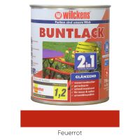 Wilckens Buntlack 2in1 glänzend RAL 3000 Feuerrot 0,75l