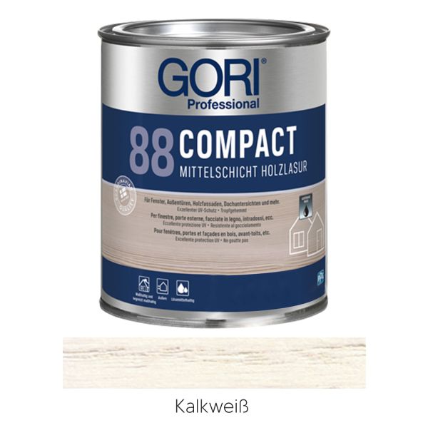 GORI 88 Compact Mittelschicht Holzlasur Kalkweiß 0,75l