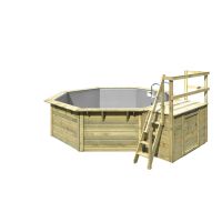 Karibu Pool Modell 2X Set mit Terrasse kesseldruckimprägniert inkl. Zubehör grau