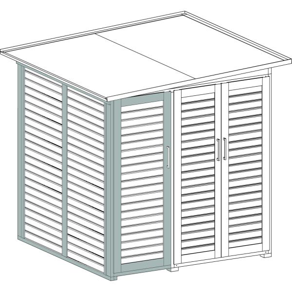 Weka Garten Gerätehaus | Geräteschrank | [Q] Modul Save Bike| 2 Türen+RW grau/weiß