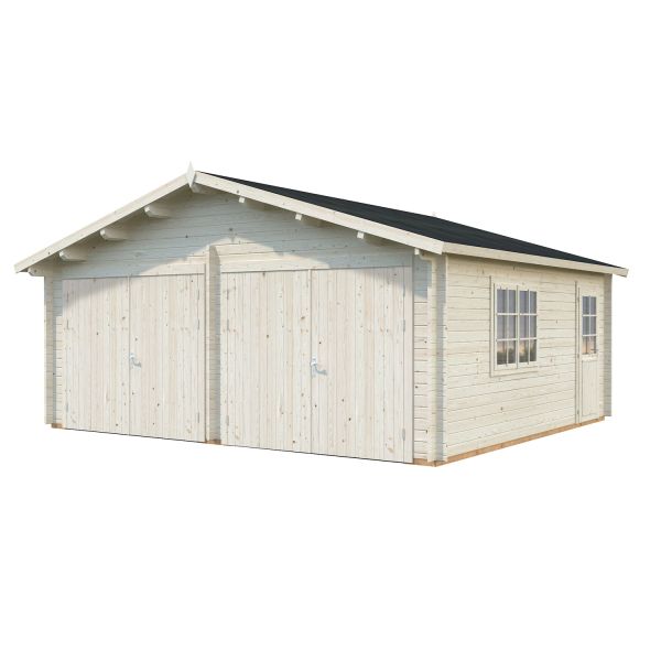 Palmako Garage Roger 28,4 m² mit Holztor transparent