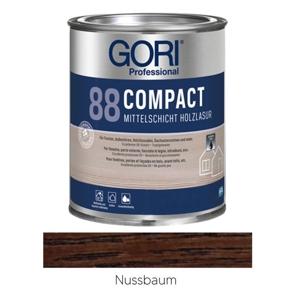 GORI 88 Compact Mittelschicht Holzlasur Nussbaum 5l