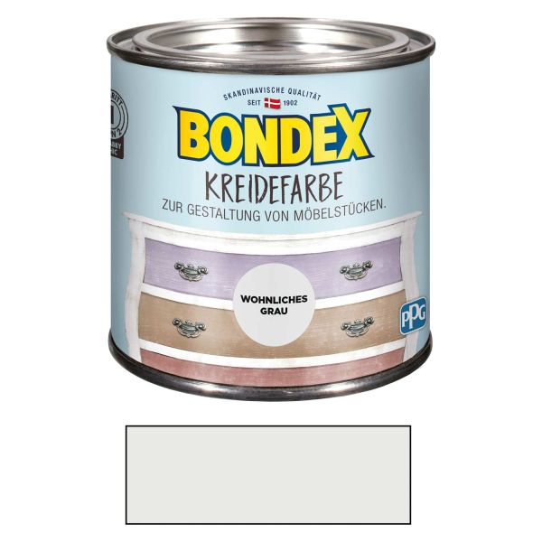 Bondex Kreidefarbe Wohnliches Grau 0,50 l Wohnliches Grau für den Innenbereich