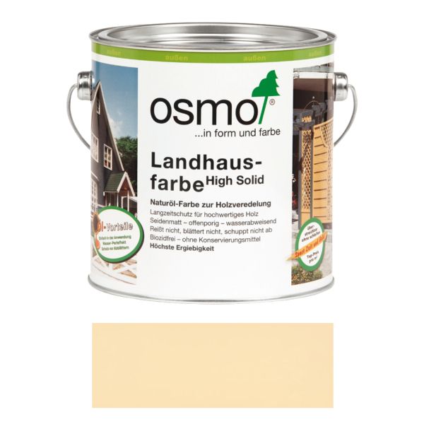 Osmo Landhausfarbe Nr.2204 Elfenbein 0,75L Anstrich für Hölzer im Außenbereich