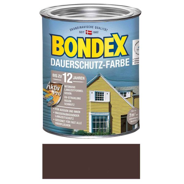 Bondex Dauerschutz-Farbe Kakao / Schokoladenbraun 0,75l