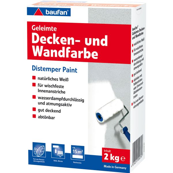 baufan Geleimte Decken- und Wandfarbe 2 kg