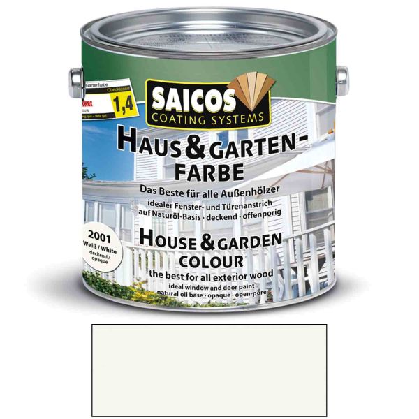 Saicos Haus & Gartenfarbe auf Naturöl-Basis Weiß 2,5l