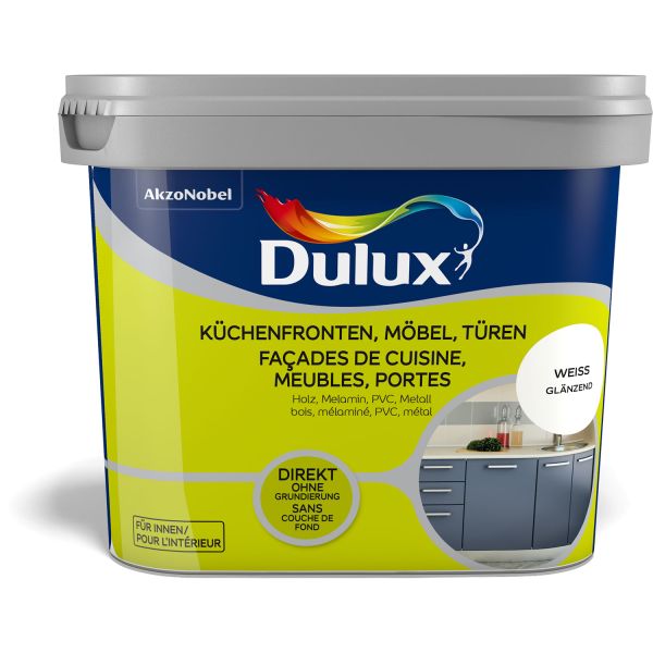 Dulux Fresh Up Küchen-, Möbel- und Türenfarbe Glänzend Weiß 750ml