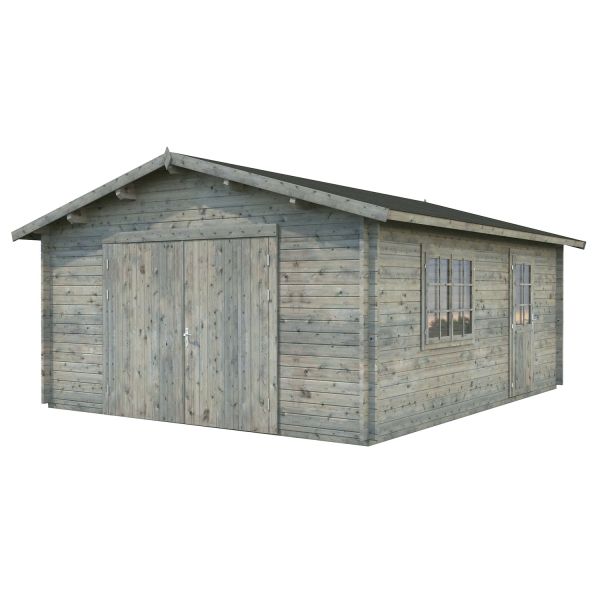 Palmako Garage Roger 23,9 m² mit Holztor grau