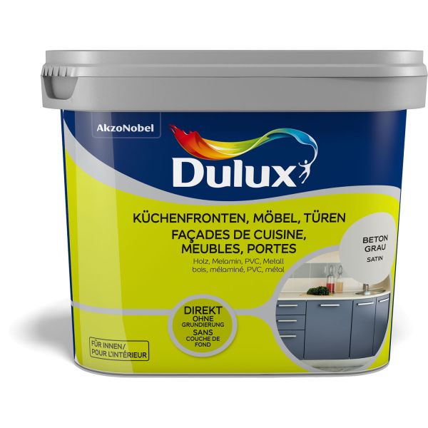 Dulux Fresh Up Küchen-, Möbel- und Türenfarbe Satin Beton-Grau 750ml