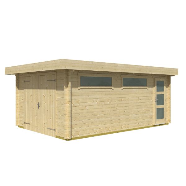 Lasita Maja Garage Canberra SET mit Holztor Naturbelassen 360x540 cm