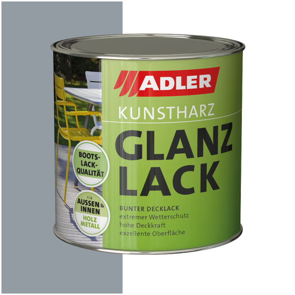 ADLER Kunstharz Glanzlack Silbergrau RAL7001 0,75l