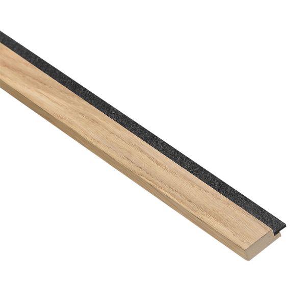 Nordje Abschlussleiste Standard | Standardkern | Klar geölt | Schwarzer Filz | 16 x 42 x 2780 mm