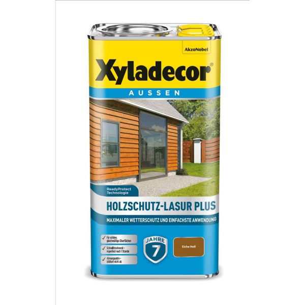 Holzschutz Lasur Plus Xyladecor Eiche Hell 4L für den maximalen Wetterschutz