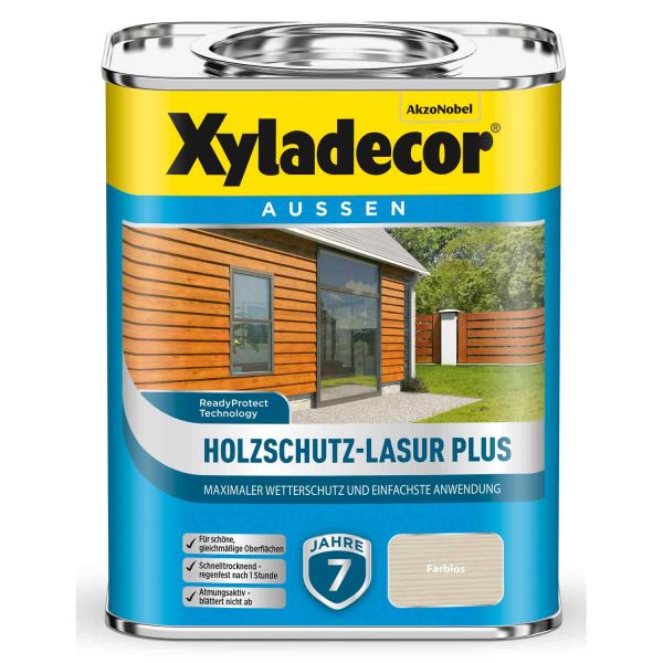 Holzschutz Lasur Plus Xyladecor Farblos 0,75L für den maximalen Wetterschutz