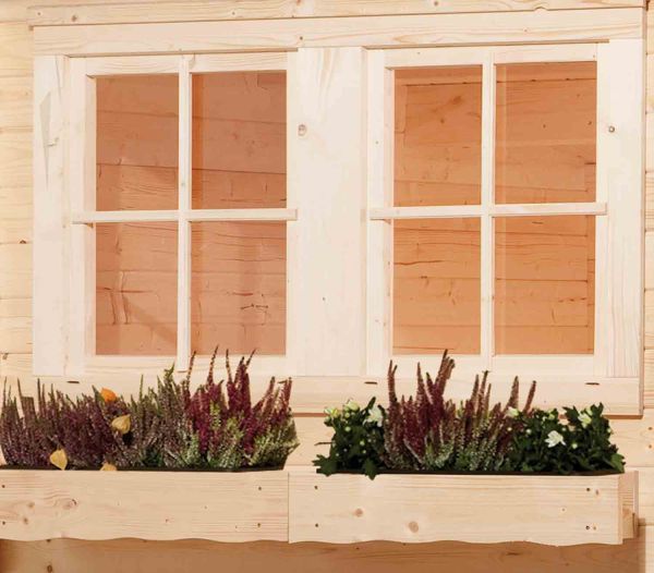 Weka Doppelfenster für Gartenhaus 21/28 mm, 138x79 cm