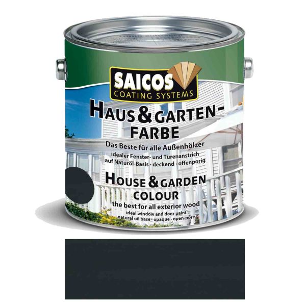Saicos Haus & Gartenfarbe auf Naturöl-Basis Anthrazitgrau 2,5l