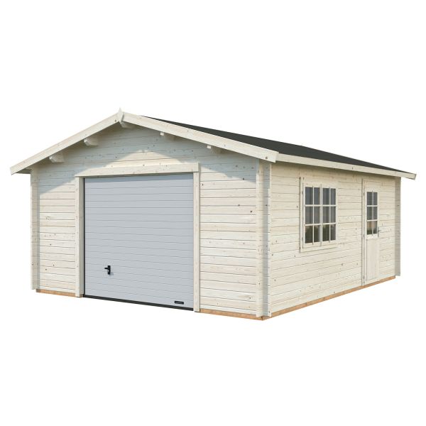 Palmako Garage Roger 23,9 m² mit Sektionaltor natur