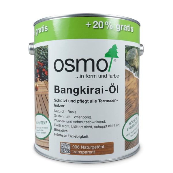 Osmo Bangkirai-Öl 006, 3l, Holzanstrich für alles Holz im Außenbereich