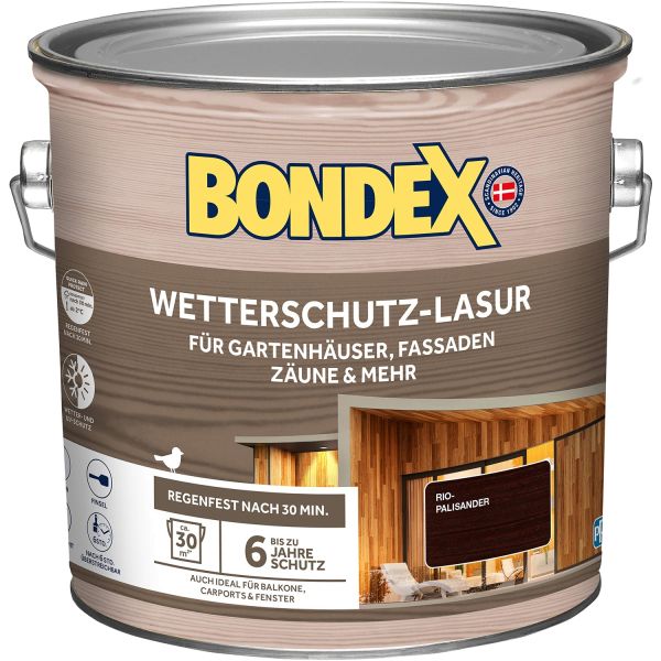 Bondex Wetterschutz-Lasur Rio-Palisander 2,5 L