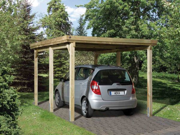 Weka Flachdach-Einzelcarport 617 Gr.1 | 322x512x233 cm