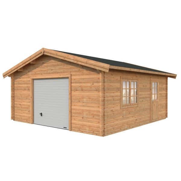 Palmako Garage Roger 27,7 m² mit Sektionaltor hellbraun