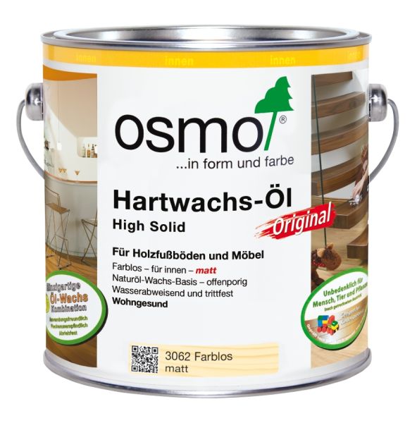 Osmo Hartwachs-Öl 3062 matt 2,5l, für optimalen Oberflächenschutz