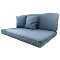 Nordje Comfort Palettenauflage 120x80 & 120x40 mit 2x Dekokissen safier blue Palettenkissen