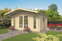 Gartenhaus - Blockhütte Bergild mit Satteldach| von Nordje | 430x430x250cm