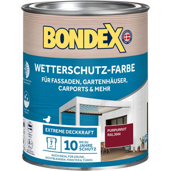 Bondex Wetterschutz-Farbe Purpurrot - Ral3004 0,75 L
