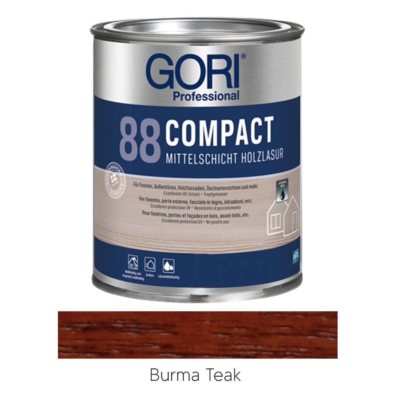 _ GORI 88 Compact Mittelschicht Holzlasur Burma Teak 2,5l""