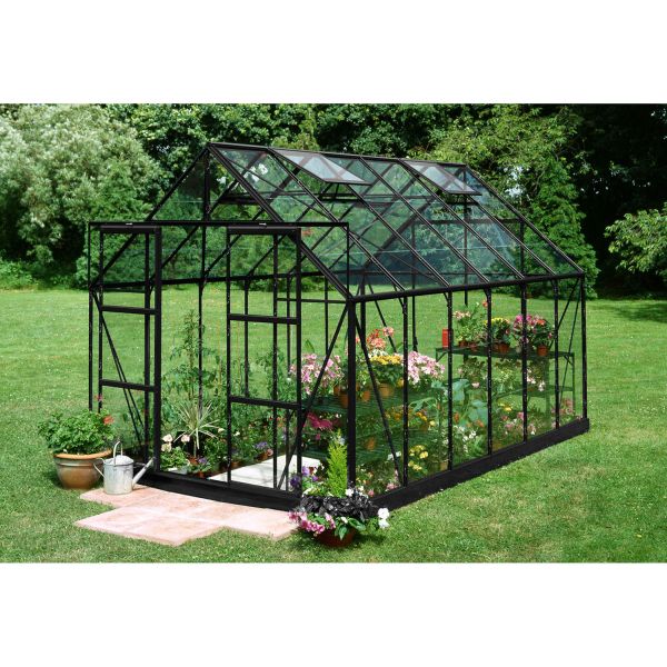 Halls Gewächshaus Magnum 128 Schwarz | 3 mm Blankglas