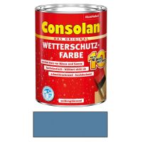 Consolan Wetterschutzfarbe Holz Taubenblau 2,5L Seidenglänzend