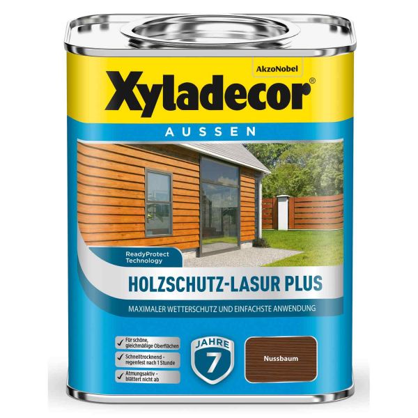 Holzschutz Lasur Plus Xyladecor Nussbaum 0,75L für den maximalen Wetterschutz