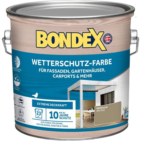 Bondex Wetterschutz-Farbe Marehalm - Ral 7034 2,5 L