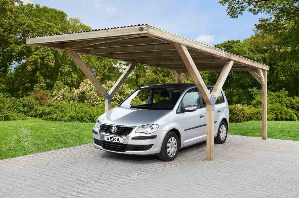 Weka Y-Einzelcarport | Flachdach | PVC Dach | 306x606x250 cm