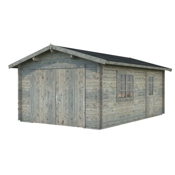 Palmako Garage Roger 19,0 m² mit Holztor grau